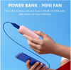 Mini Fan Rechargeable Cooling Fan with Powerbank and Flashlight